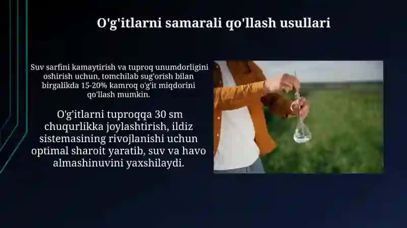 Tuproqning suv va havo rejimlarini yaxshilash bo'yicha ilg'or fermer xo'jaliklari tajribalari 3