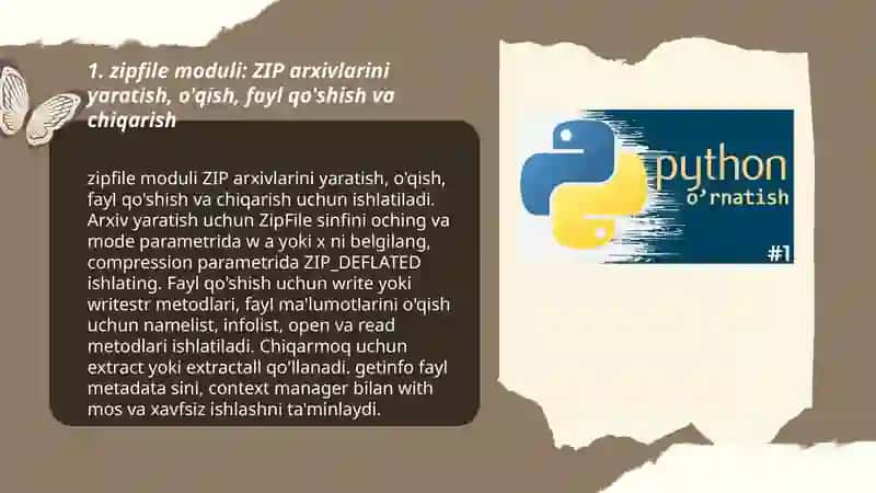 Python dasturlash tilida arxivlar bilan ishlash 3