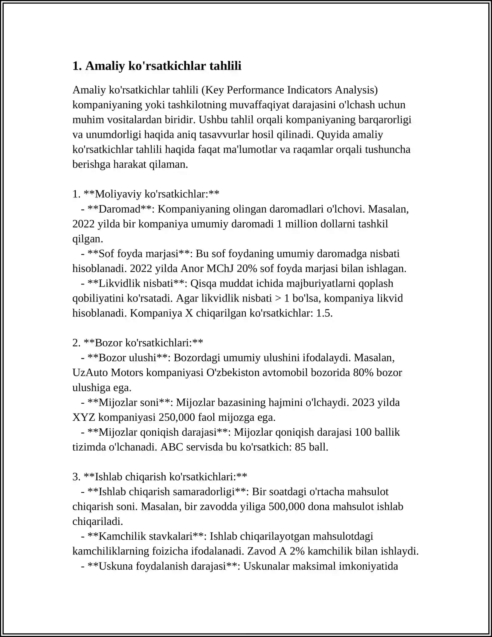 AMALIY KO‘RSATKICHLARGA ASOSAN KONNI ISHLATISHNI BASHORATLASH 3