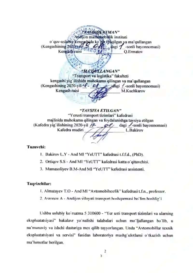 Mavzu: Avtomobillarga servis xizmat ko`rsatishni tashkil etish texnologiyasi 3
