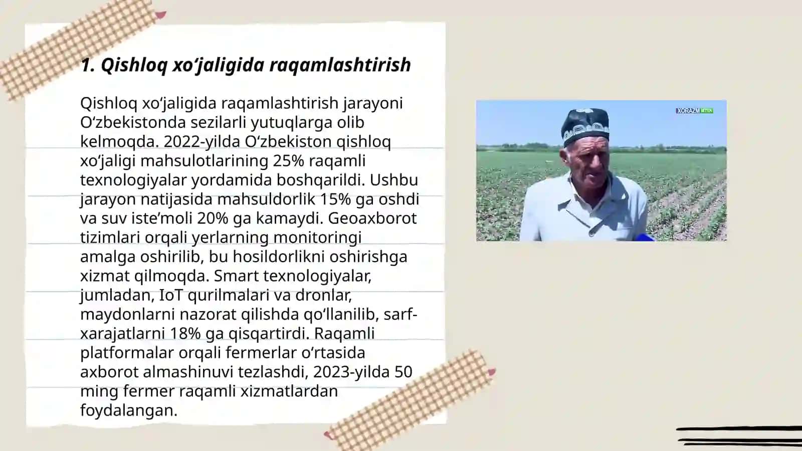 Qishloq xo‘jaligi va sanoat sohasidagi ozgarishlar 3