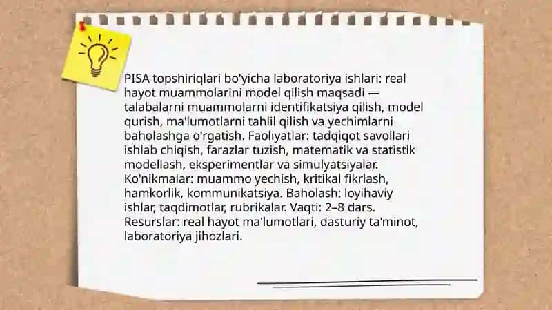PISA topshiriqlari bo'yicha laboratoriya ishlari 3