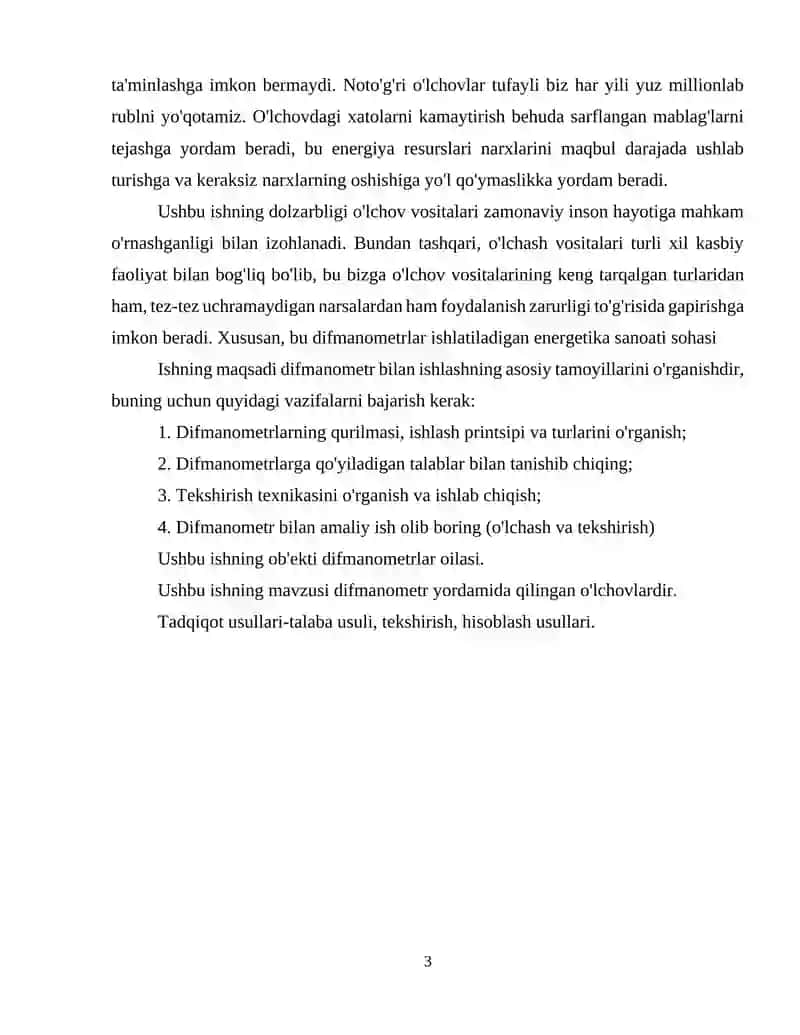 Difmanometrlarning o'lchash sxemalari tahlili 3