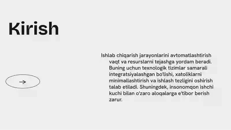 Ishlabchiqarish jarayonlarini avtomatlashtirishga qo`yiladigan talablar 3