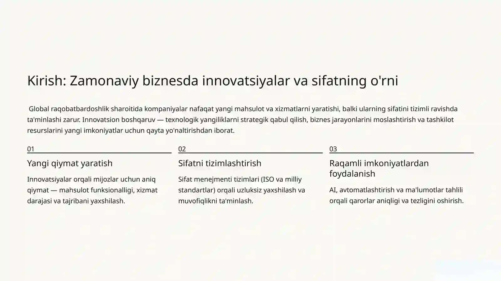 Innovatsion boshqaruvda sifat menejmenti tizimlari 3