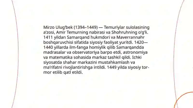 Mirzo Ulugʻbekning hayoti va siyosiy faoliyati 3