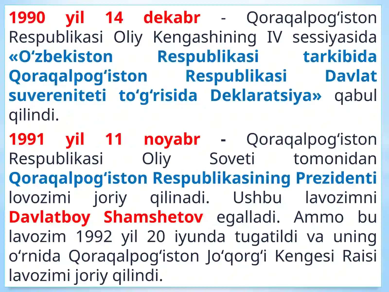 MUSTAQILLIK YILLARIDA QORAQALPOG‘ISTON RESPUBLIKASI 3