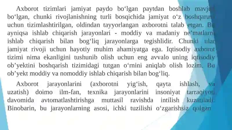 Axborot tizimlari 3