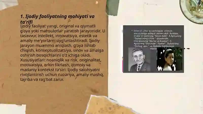 Ijodiy faoliyat va uning o'ziga xos xususiyatlari. Dilbek Ergashev 3