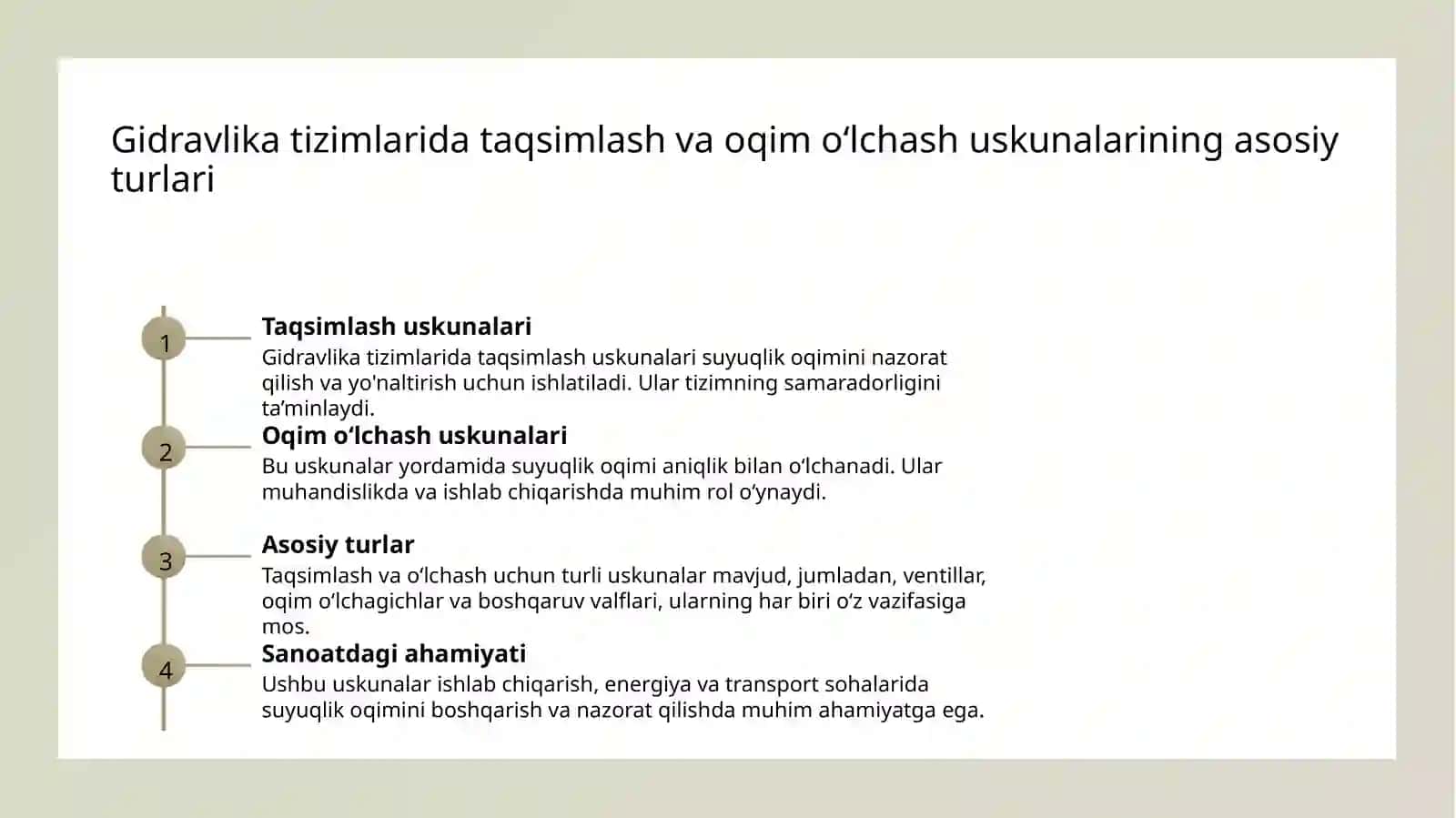Gidravlika tizimlarida taqsimlash va oqim o‘lchash uskunalari 3