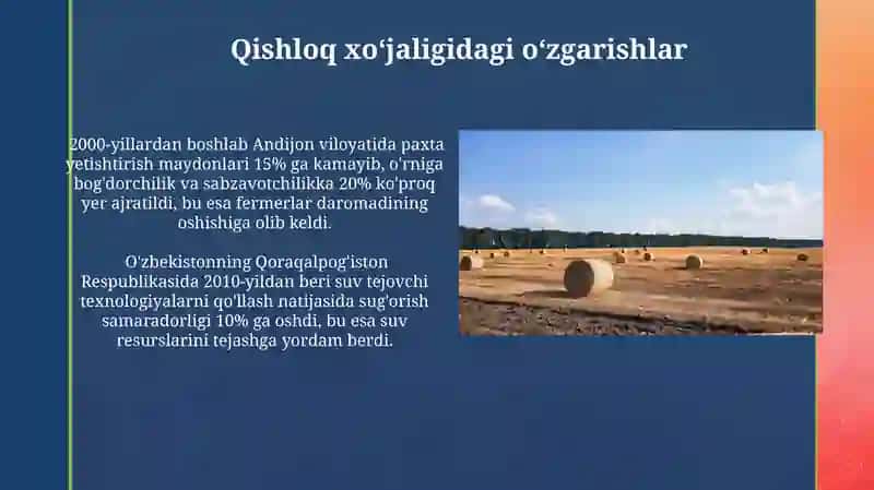 Qishloq xojaligi va sanoat sohasidagi ozgarishlar 3