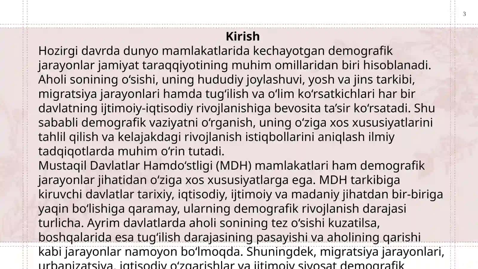 MDH davlatlari aholisi demografik vaziyati. 3