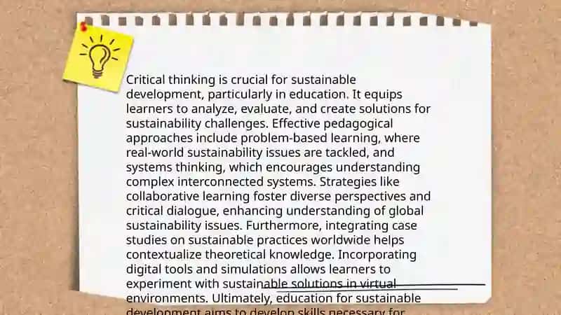 Education for sustainable development,Pedagogical approaches and strategies 3