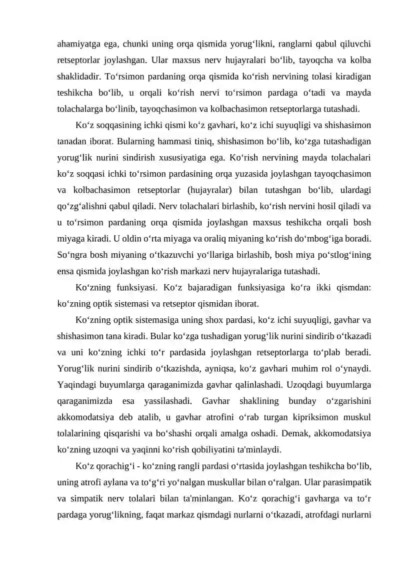 Ko`rish, eshitish va muvozanat analizatorlari 3
