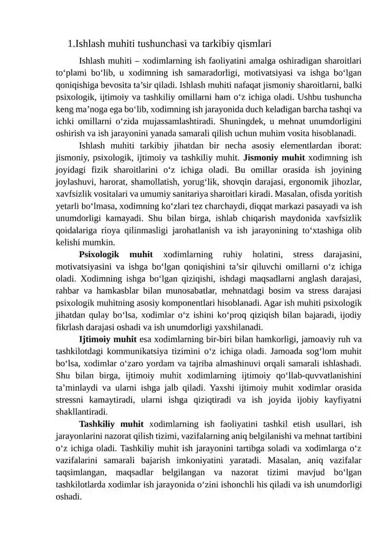 Ishlash muhiti tushunchasi va tarkibiy qismlari 3