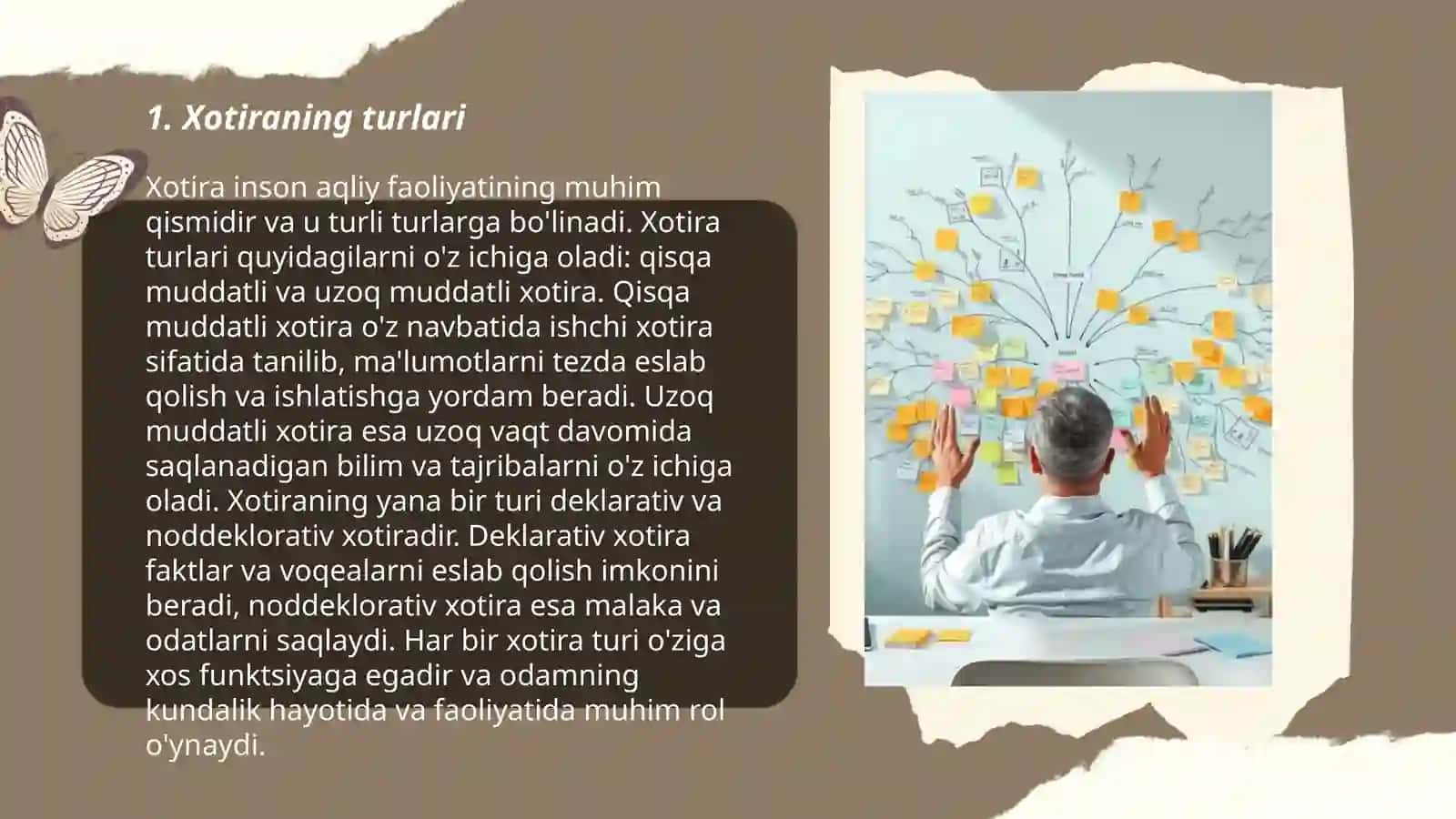 Bilish jarayonlaridan: XOTIRA mavzusi 3