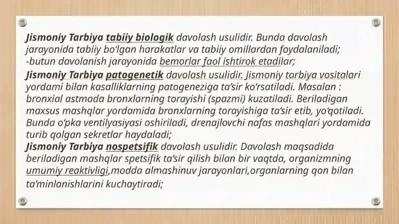 Jismoniy tarbiya yordamida(tayanch harakat apparati tizimi)kasalligini davolash profilaktikasi 3