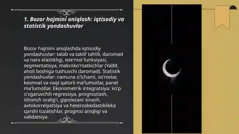 Bozor hajmini aniqlashda ekonometrik modellarni tuzish 3