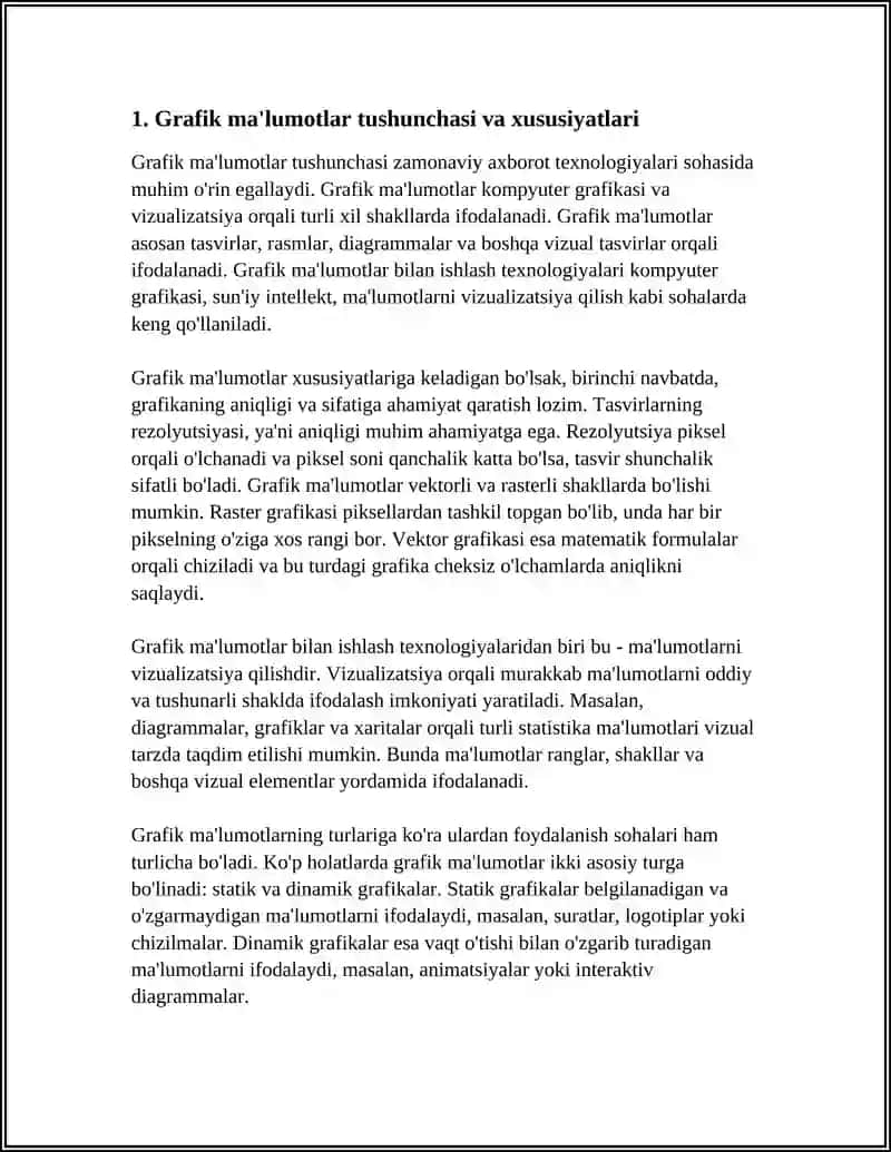 GRAFIK MA'LUMOTLAR BILAN ISHLASH TEXNOLOGIYALARI 3
