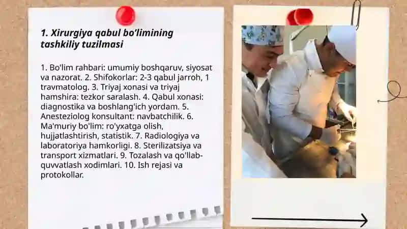 Xirurgiya qabul bo’limi tuzilmasi, vazifalari va uning ishini tashkil qilish 3
