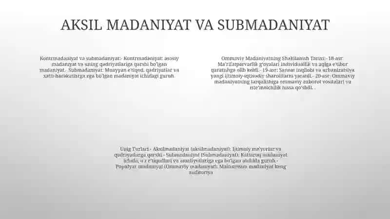 Ommaviy Madaniyatning Shakllanish Tarixi Va Unig Turlari 3