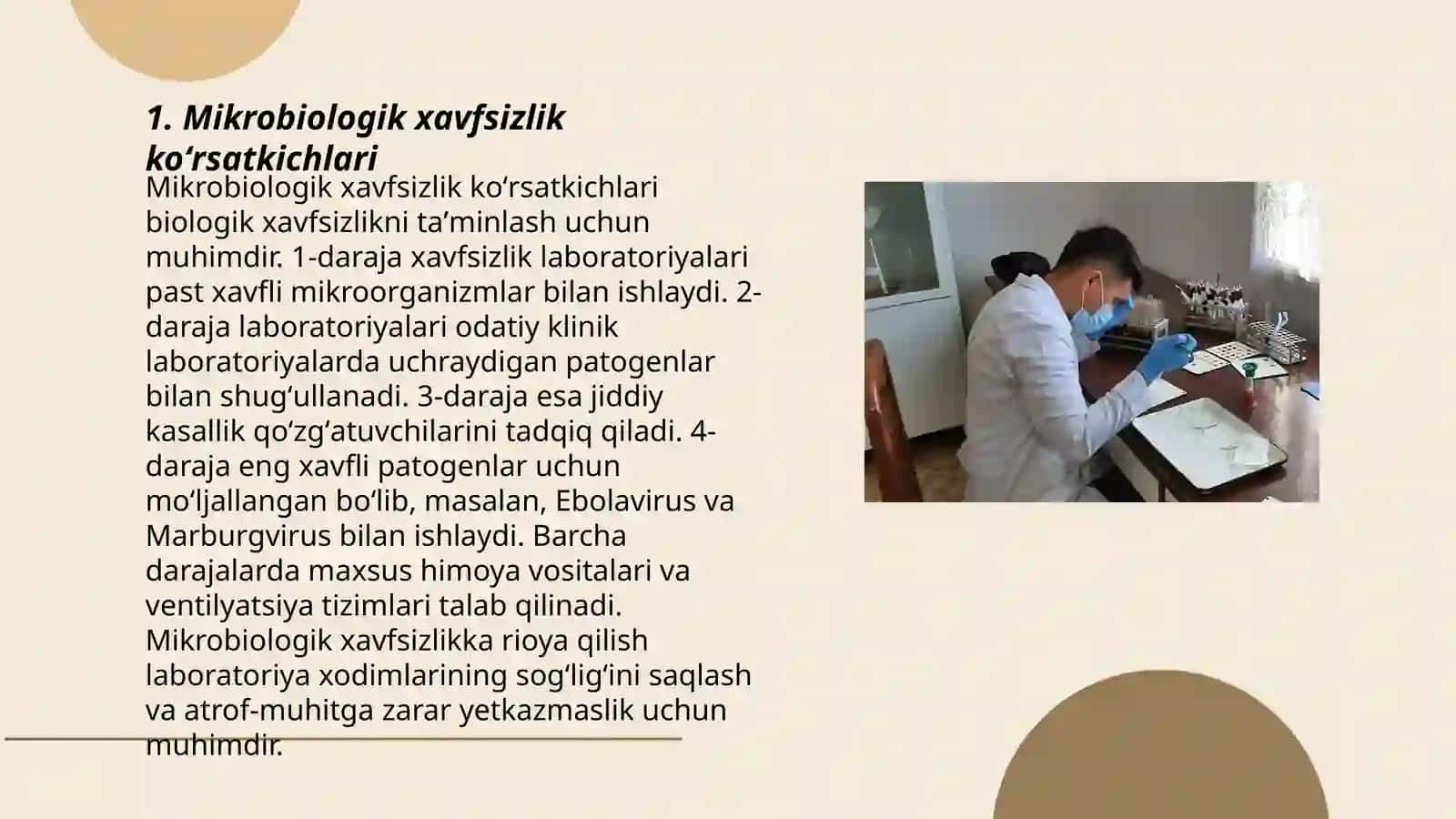Mikrobiologik xavfsizlik koʻrsatkichlari 3