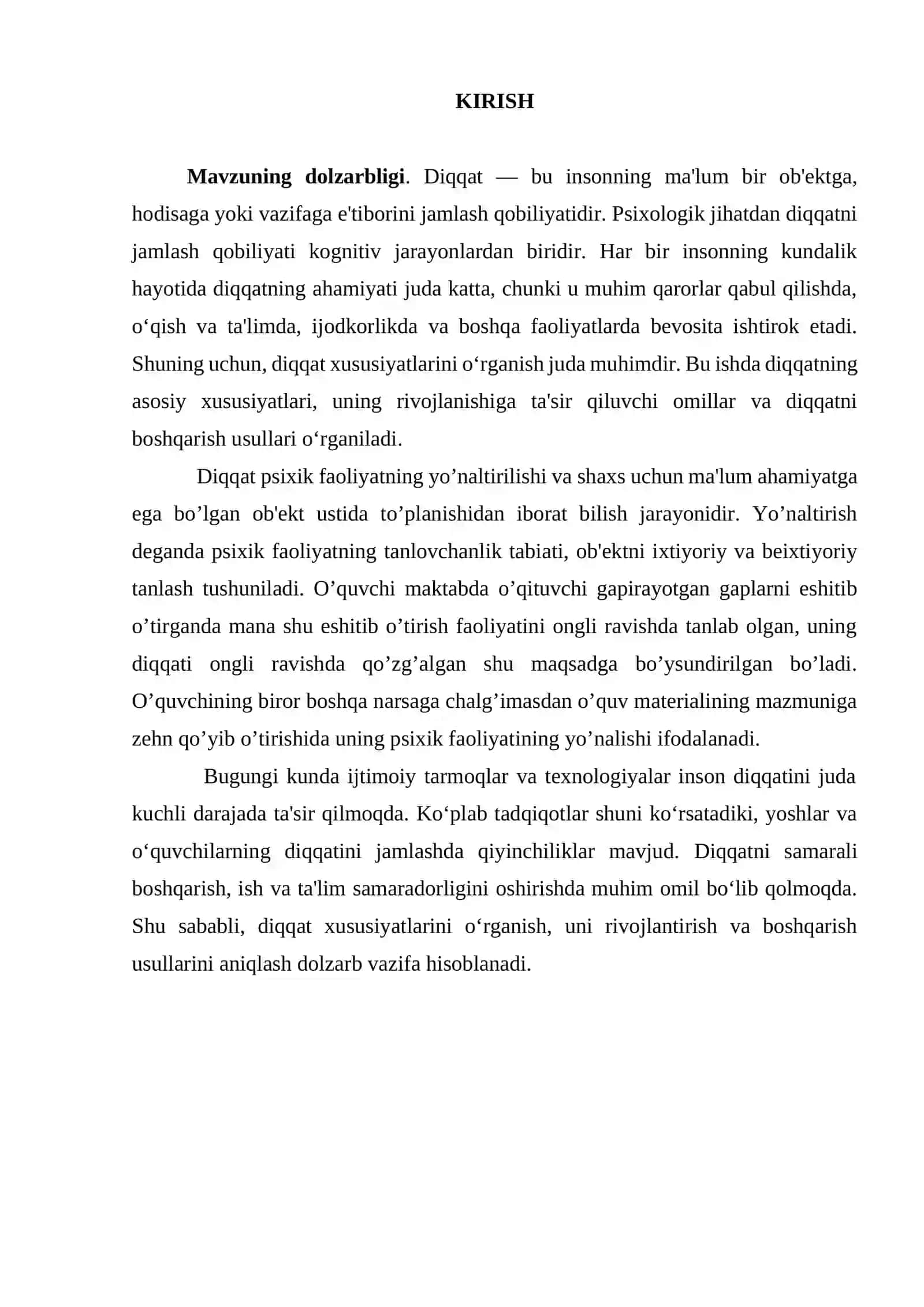 Diqqat xususiyatlari 3