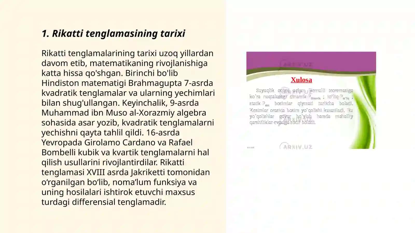 Rikatti tenglamasi 3