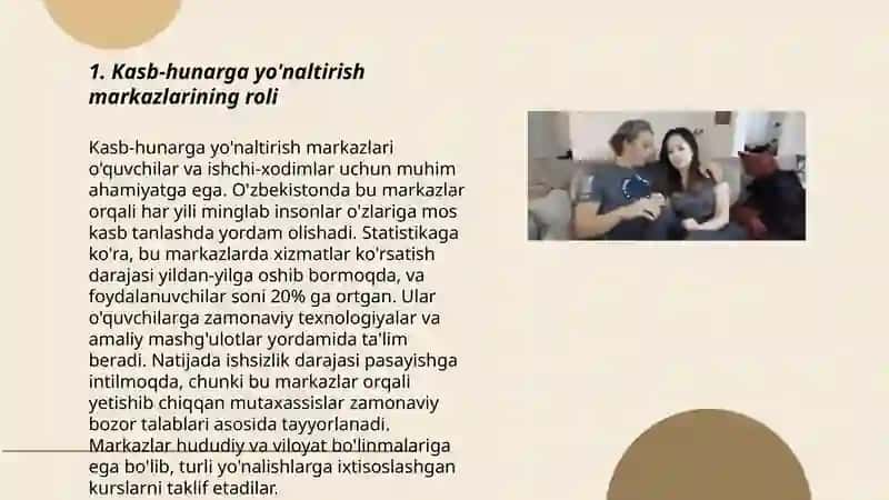 Kasb-hunarga yo'naltirish tashvish markazlarining faoliyati 3