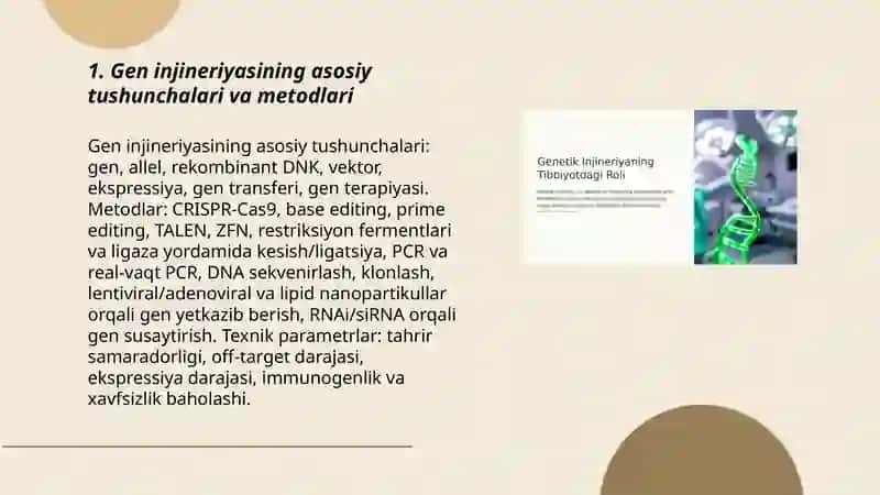Gen injineriyasi va uning tibbiyot amaliyotida qoʻllanilishi 3