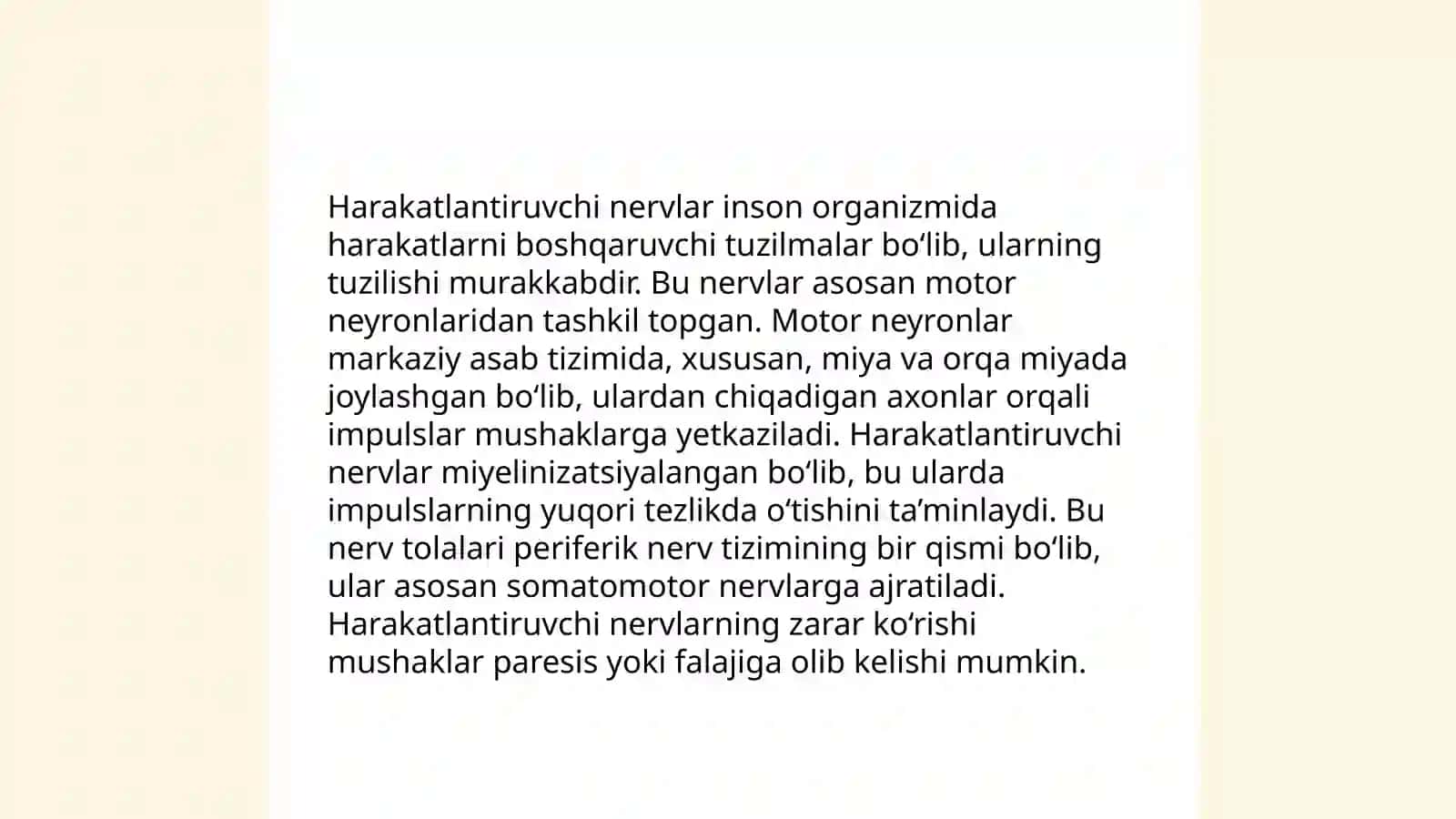 Nilufar Hakimjonova - Harakatlantiruvchi nervlar va aralash nervlar 3