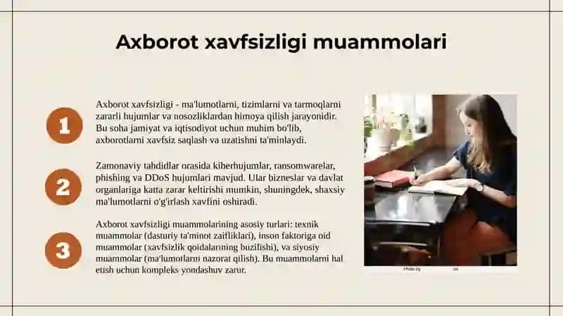 Axborot xavfsizligi muammolari va ularning yechimlari 3
