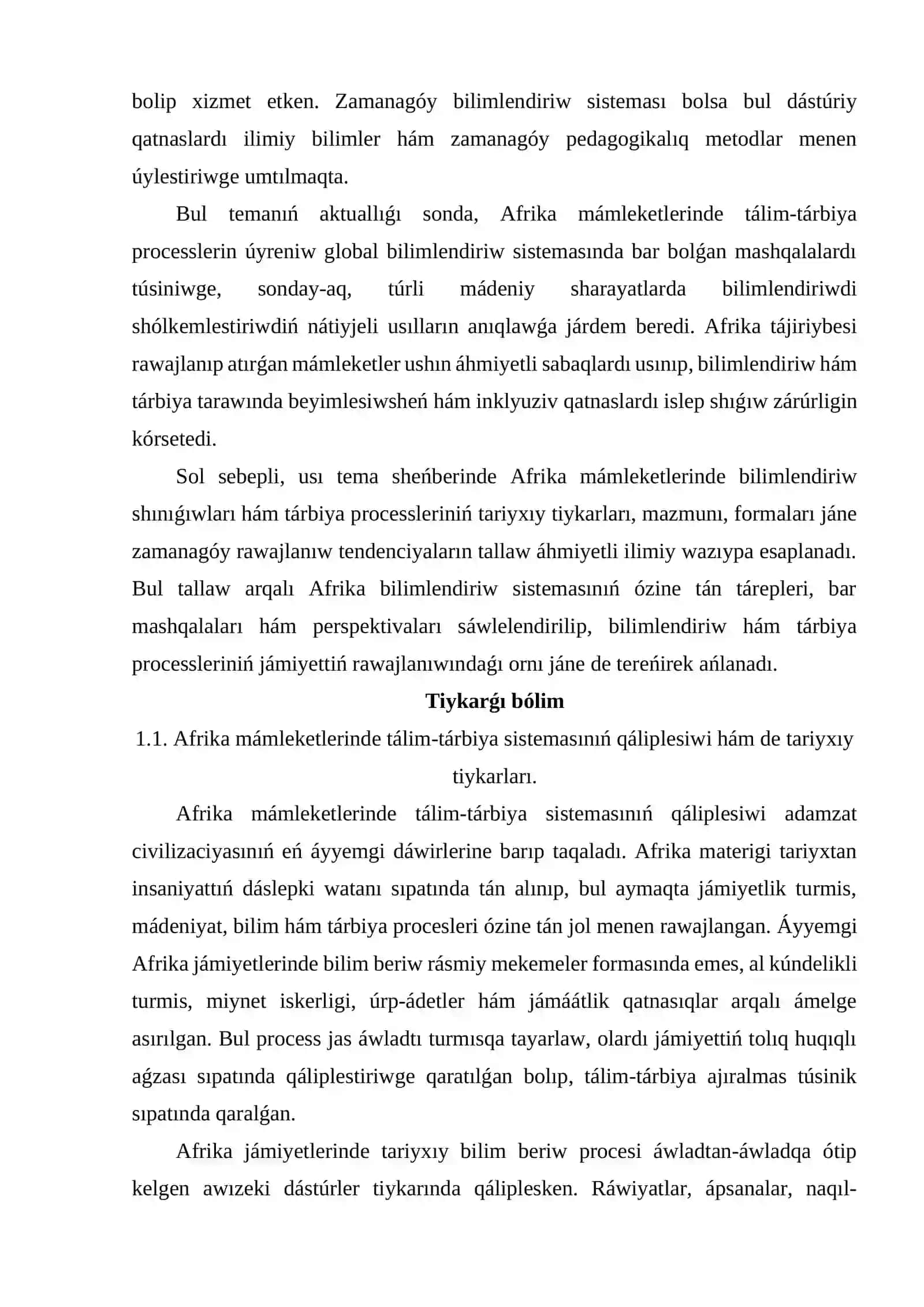 Afrika mámleketlerinde bilimlendiriw shınıǵıwları hám tárbiya processleri 3