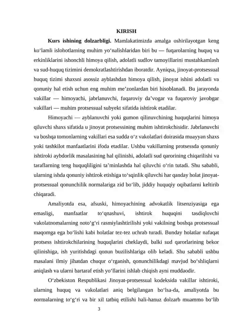 JINOYAT PROTSESUAL HUQUQI - KURS ISHI 3