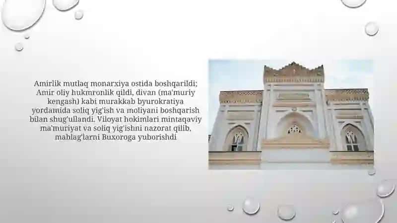 Buxoro amirligida davlat boshqaruv shakli 3