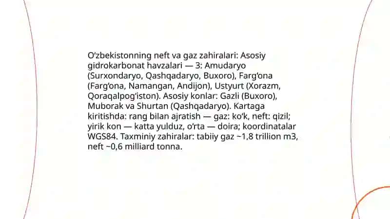 O‘zbekistonning neft va gaz zahiralari 3