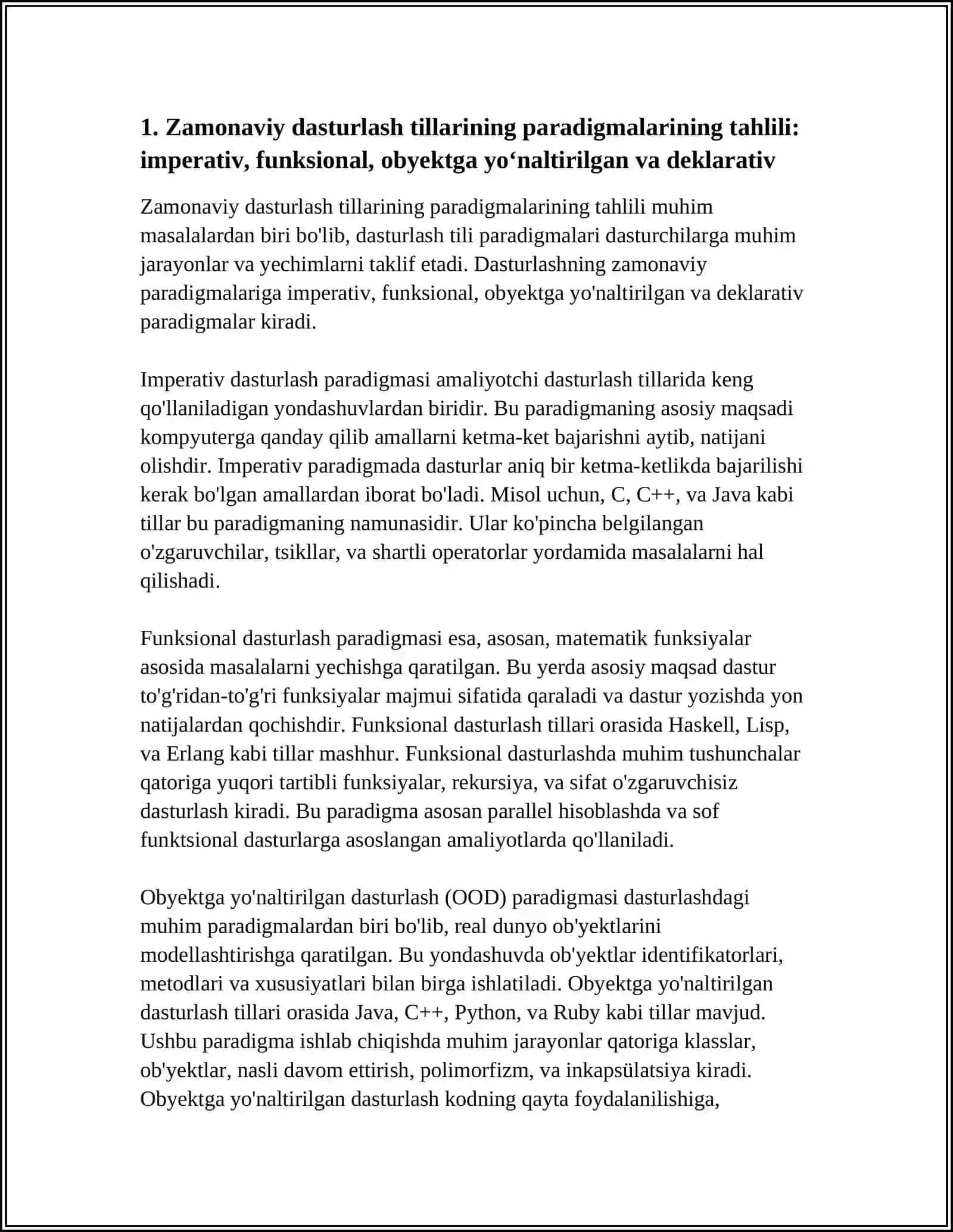 Zamonaviy Dasturlash Tillarining Tahlil 3