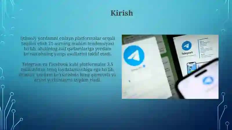 Onlayn platformalar orqali ijtimoiy yordam koʻrsatish (Telegram, Facebook misolida) 3