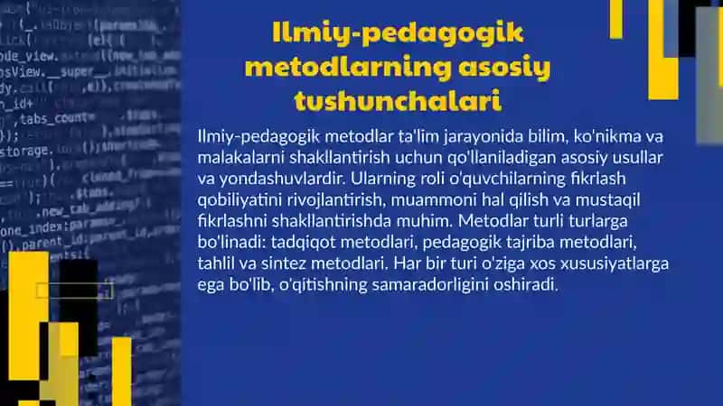 Yoshlar ta'lim-tarbiyasi muammolarini tadqiq etishning ilmiy-pedagogik metodlari 3