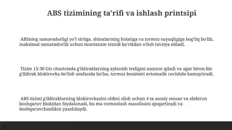 ABS тормоз тизими 3