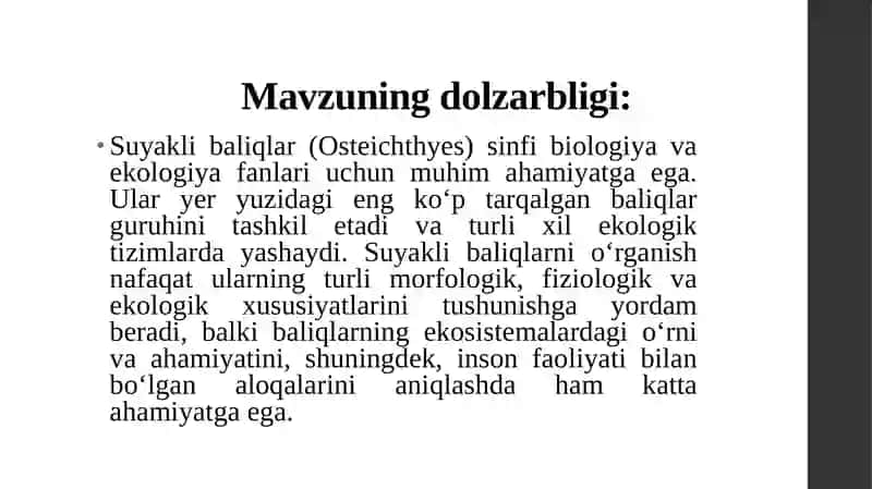 BALIQLAR KATTA SINFI EKOLOGIYASI VA EVOLUTSIYASI 3