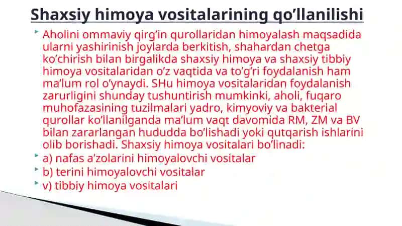 Shaxsiy himoya vositalari 3