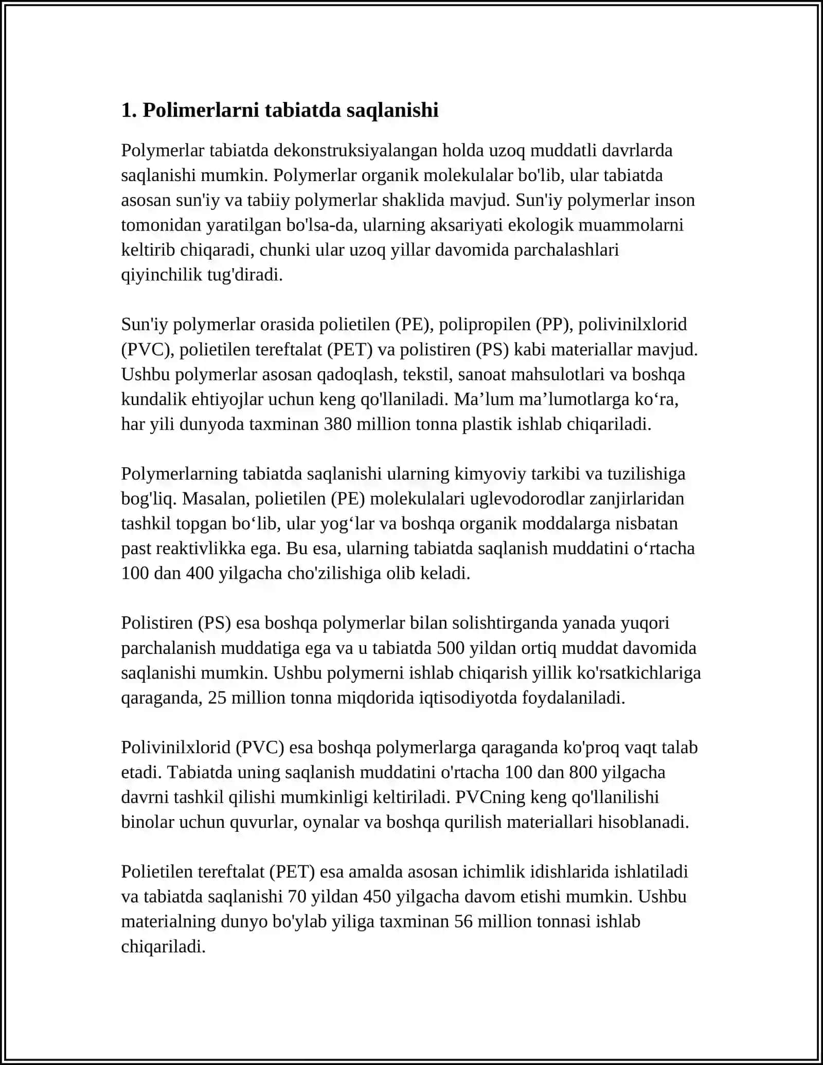 POLIMERLARNING TABIATDAGI AHAMIYATI 3