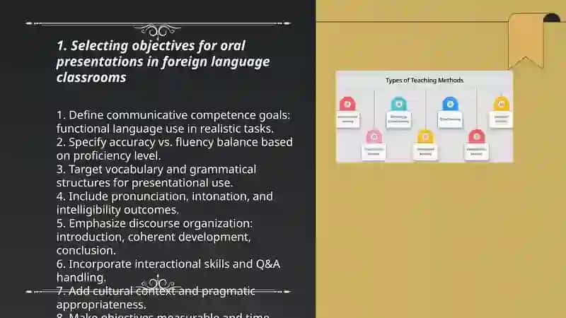 Oral presentation methods for teaching a foreign language 3