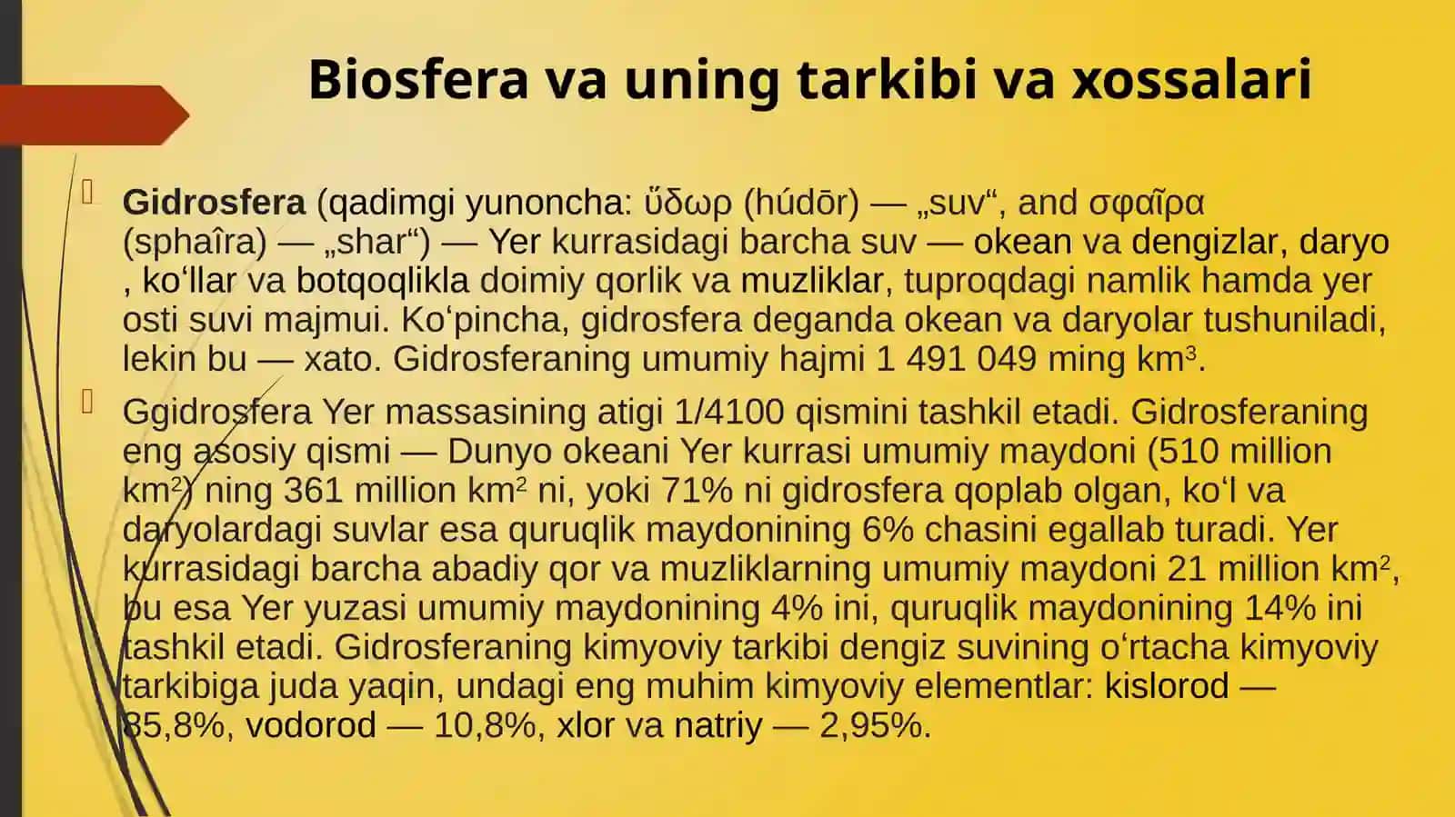 Atmosfera, Gidrosfera va Biosfera geokimyosi 3