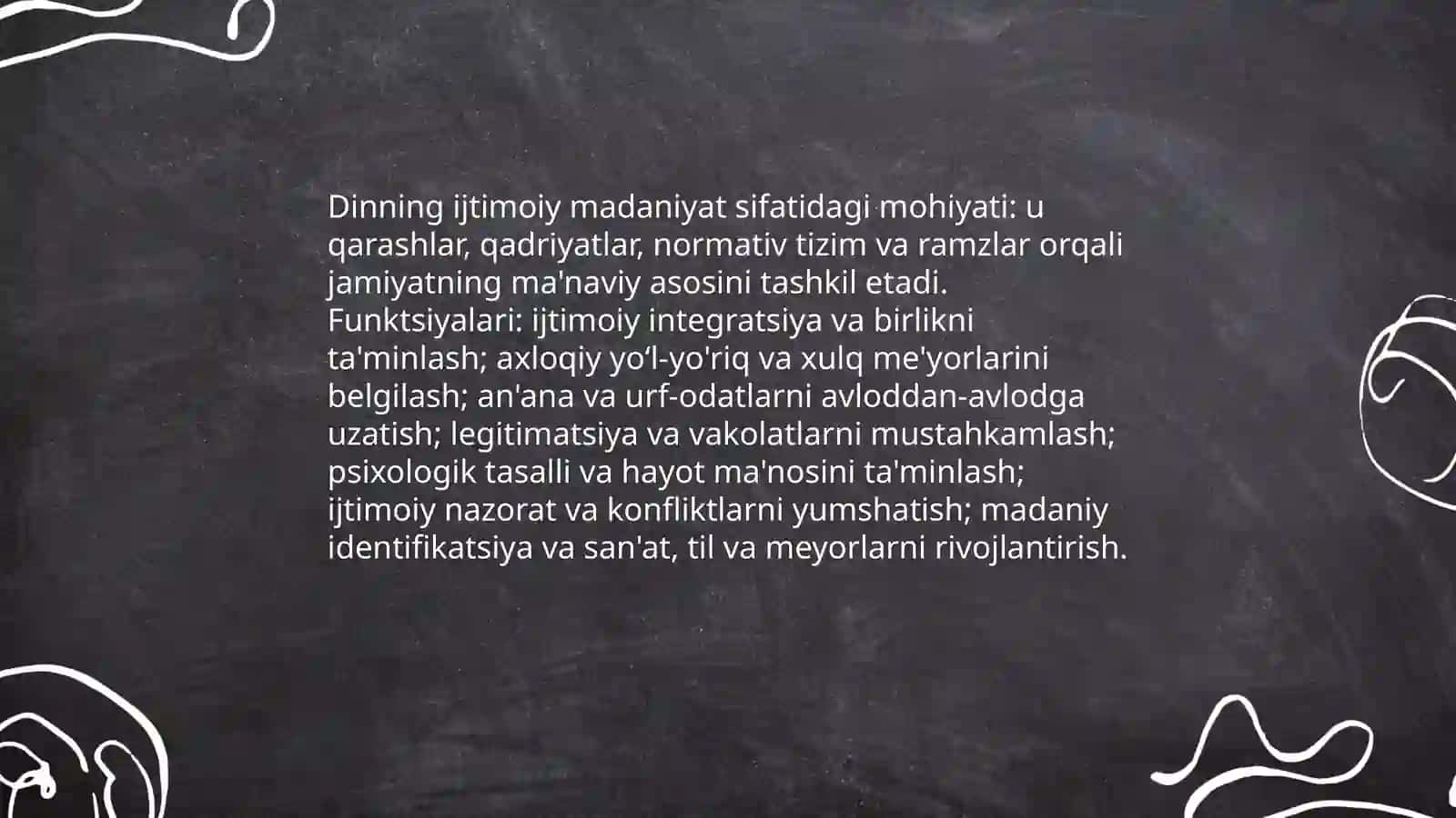 Dinning ijtimoiy madaniyat sifatidagi mohiyati va funksiyalari 3