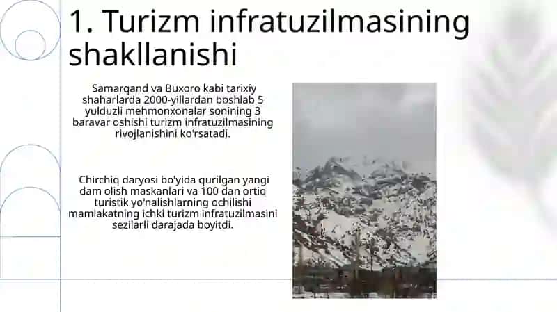 Oʻzbekiston respublikasi turizim sohasining vujudga kelishi va rivojlanishi 3
