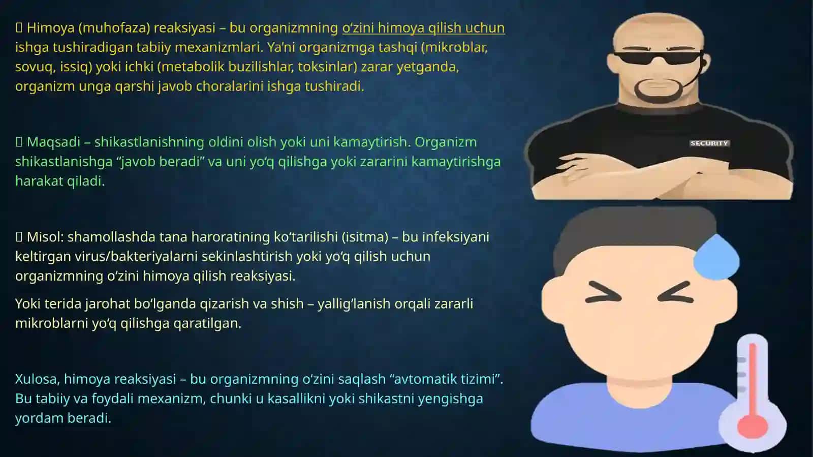 Organizmning muhofaza va kompensator-moslashish reaksiyalari 3