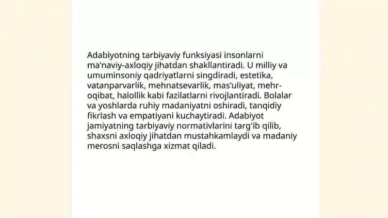 Adabiyotning funksiyasi 3