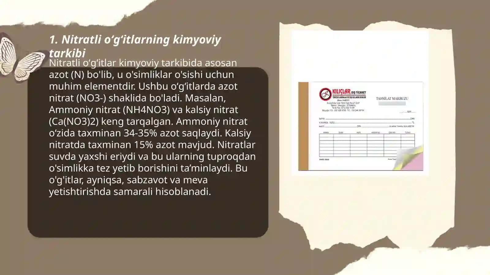 Nitratli õğitlarning olinishi va ishlatilishi 3